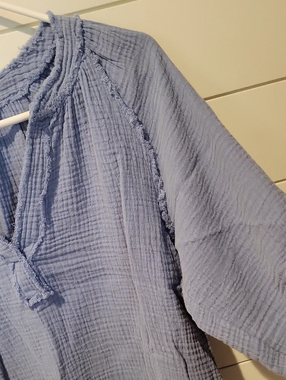 dylan Sun-washed Jolie Top Soft Cotton Gauze V-Neck XS  Vintage Blue